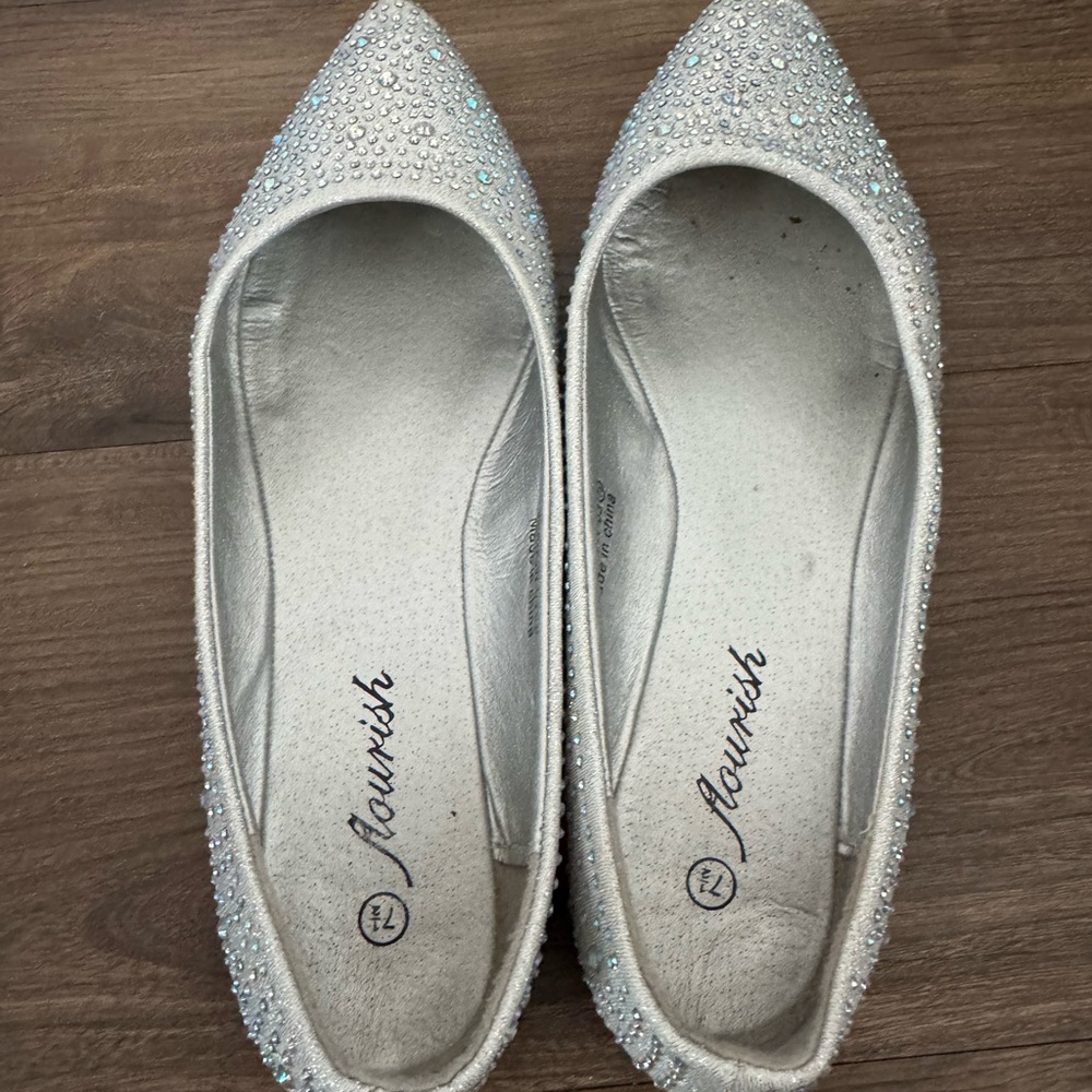 Silver Sparkly Women's Flats